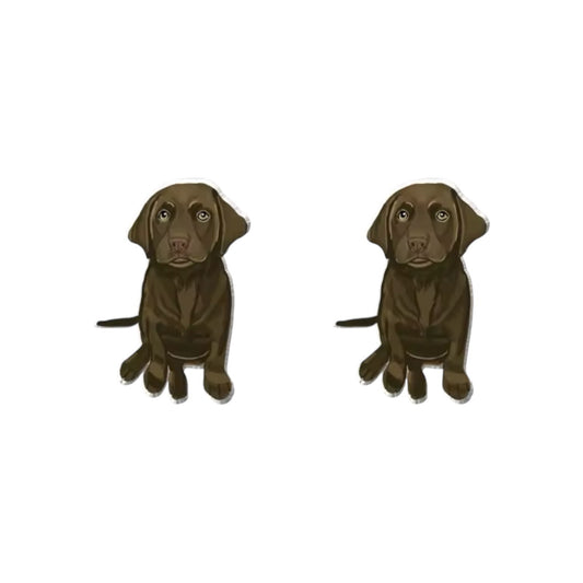 Chocolate Lab Studs